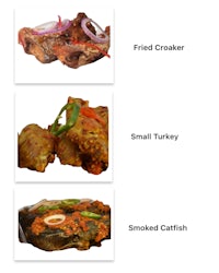 four different types of food are shown on a screen