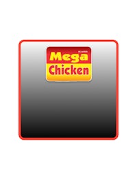 mega chicken logo on a white background