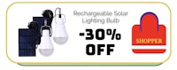 rechargeable solar lighting bulb 30 % off