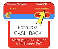 earn 20% cash back with shopperpay